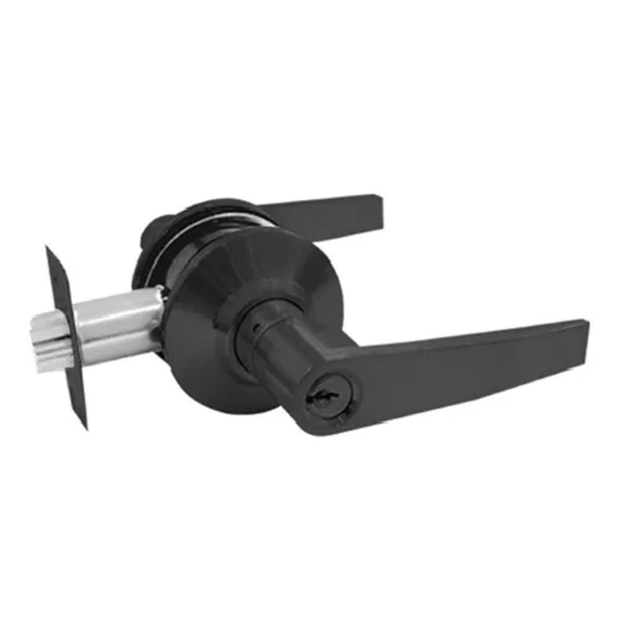 GENERICO - Cerradura Manilla Negra Cilíndrica Dormitorio