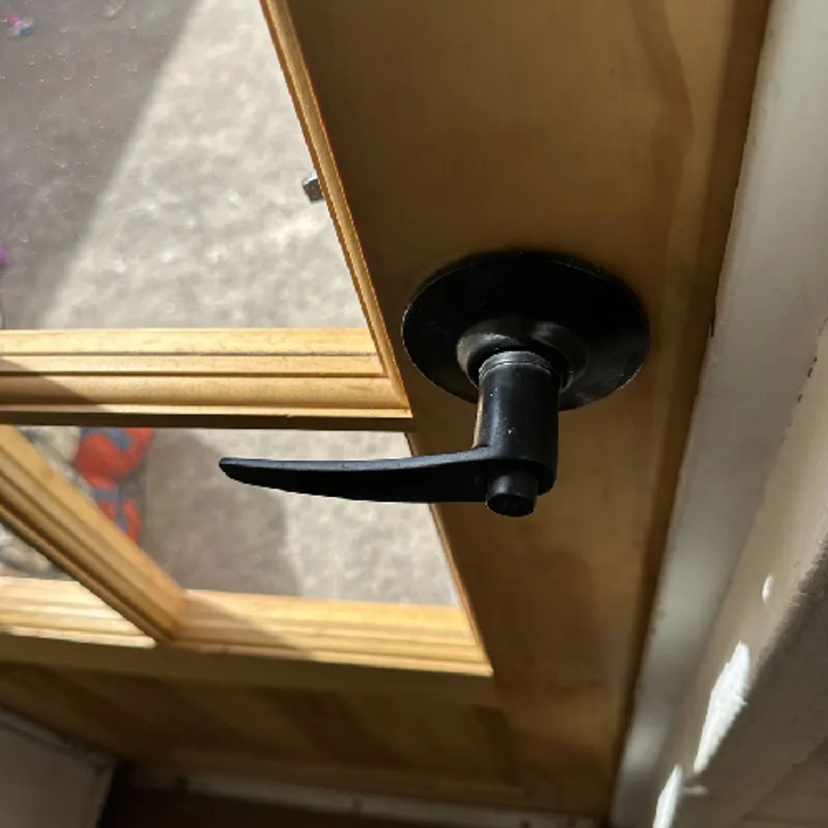 GENERICO - Cerradura Manilla Negra Cilíndrica Dormitorio