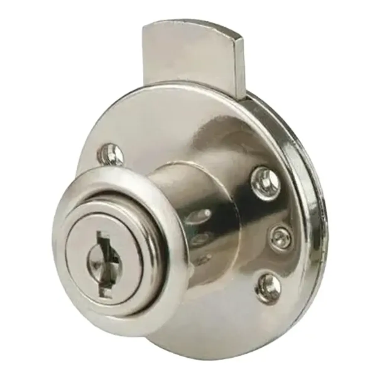 GENERICO - Cerradura O Chapa Cajón Redonda Para Mueble Plateado