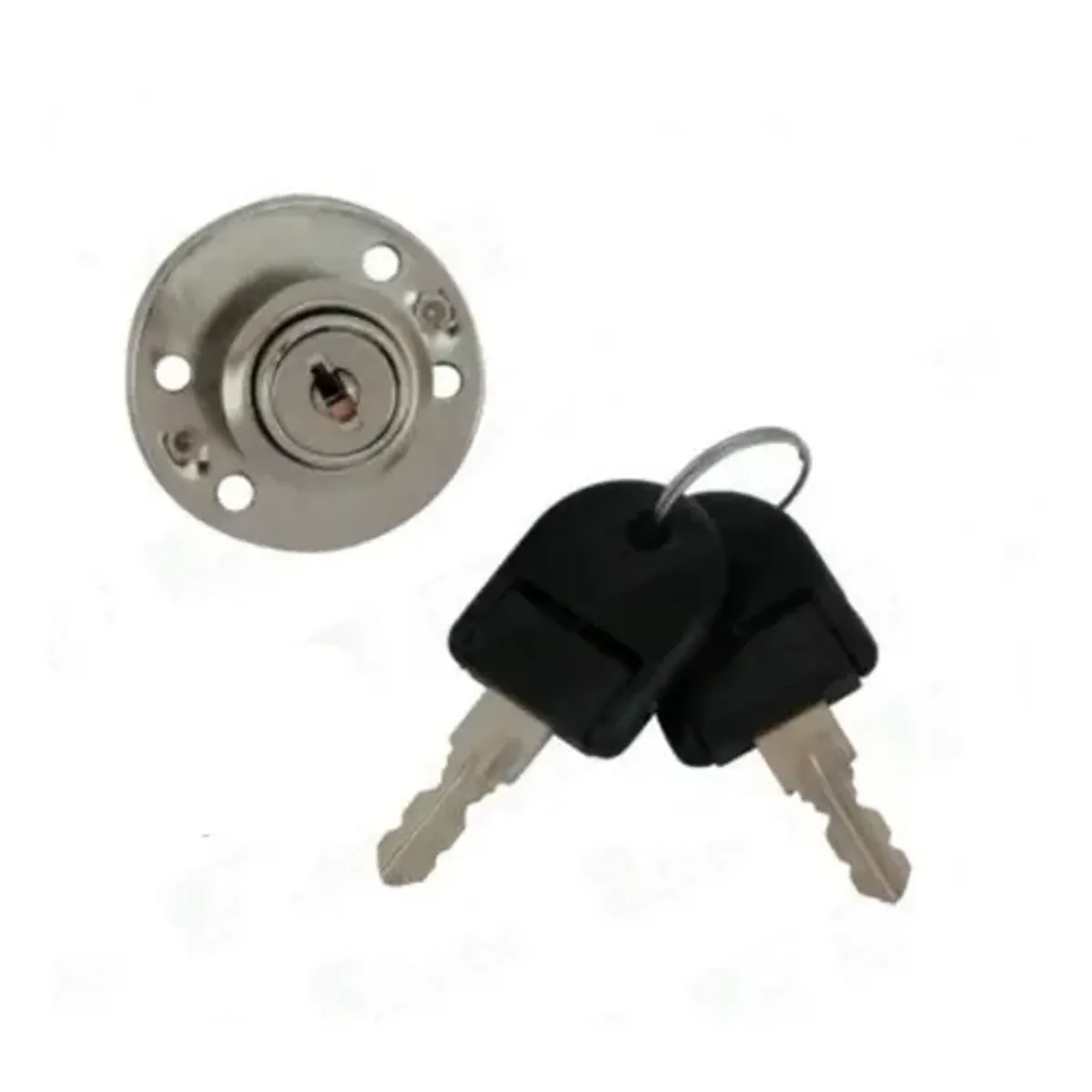 GENERICO - Cerradura O Chapa Cajón Redonda Para Mueble Plateado