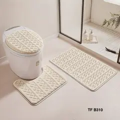 GENERICO - Set de baño 3piezas felpa estilo trenzado