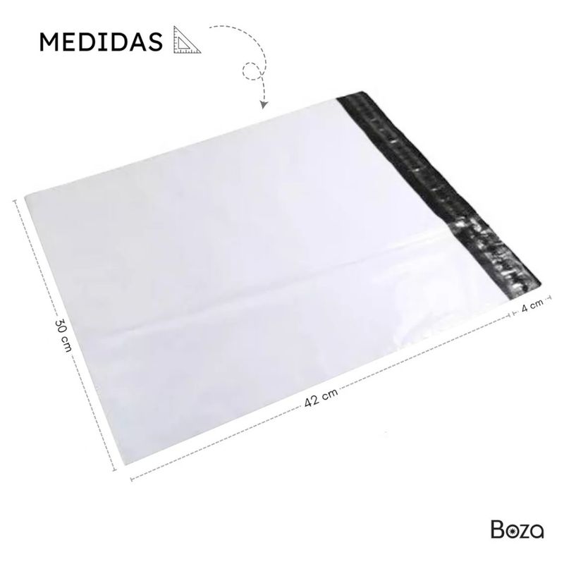 GENERICO - por 200 Bolsas de paquetería adhesivo Boza 30 por 42 cm super cierre