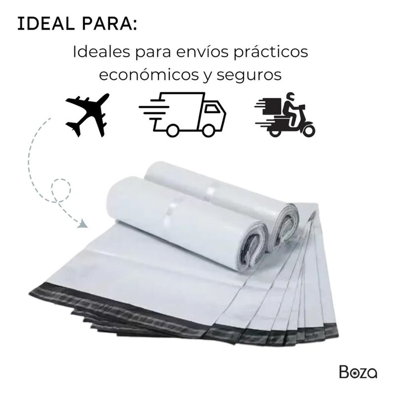 GENERICO - 200 Bolsas de paquetería adhesivo Boza 30 por 42 cm super cierre cas