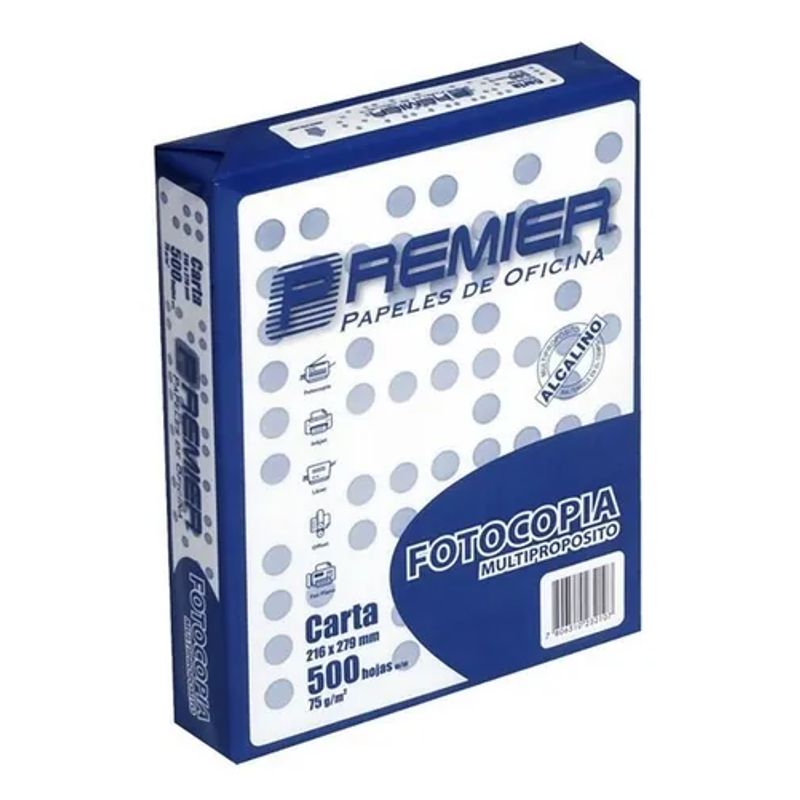 GENERICO - Resma Carta multifunción 500 Hojas Premier Color Blanco 75gr