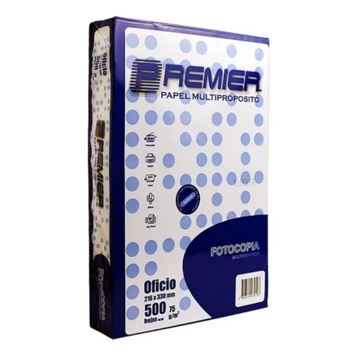 GENERICO - Resma De Papel Premier Tamaño Oficio 500 Hojas Blanco 75grs