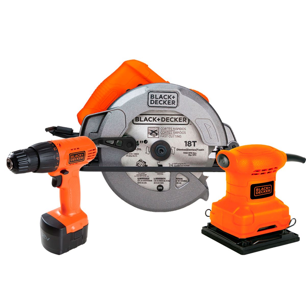 BLACK+DECKER - TriPack Madera BLACK+DECKER CS1004-CD121-BS200.