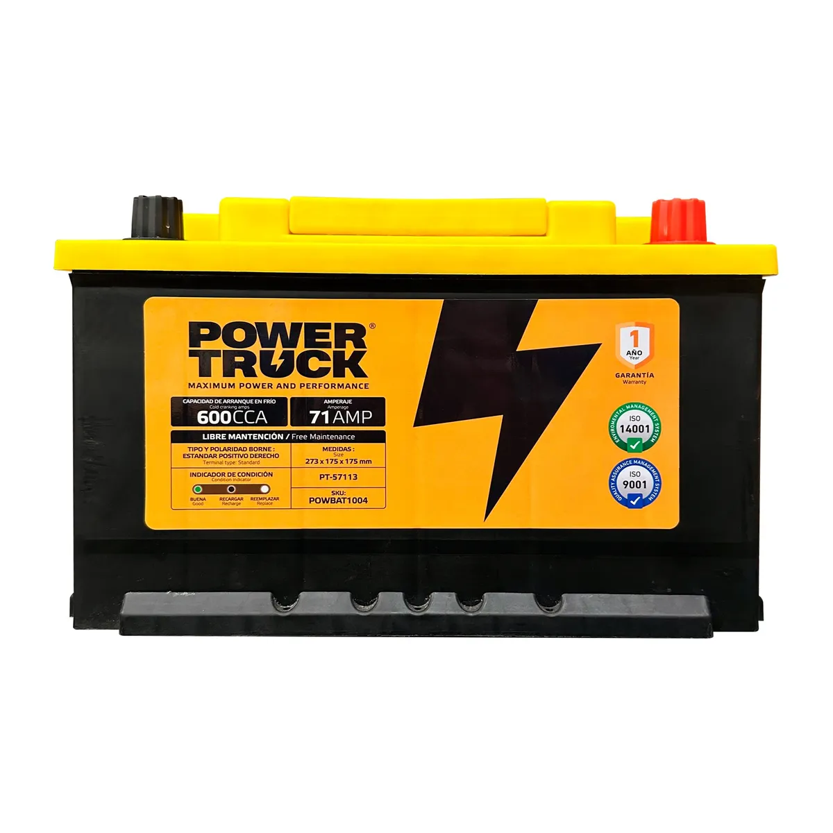 POWER TRUCK - BATERIA 71 AMP 600 CCA BORNE STD