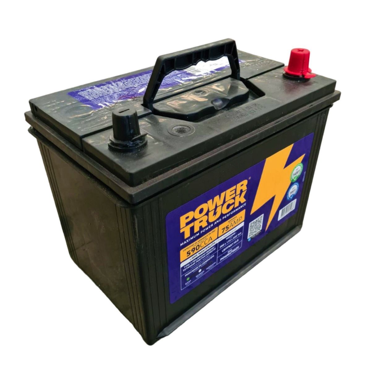 POWER TRUCK - BATERIA 75 AMP 590 CCA BORNE ESTANDAR