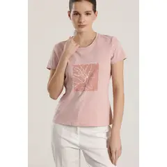 LIOLA - Polera estampado flor mujer rosa
