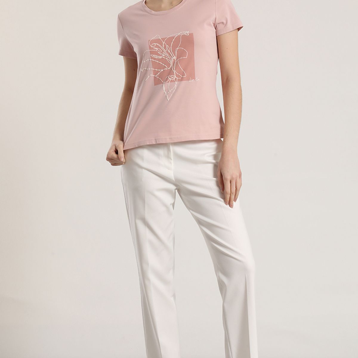 LIOLA - Polera estampado flor liola mujer rosa