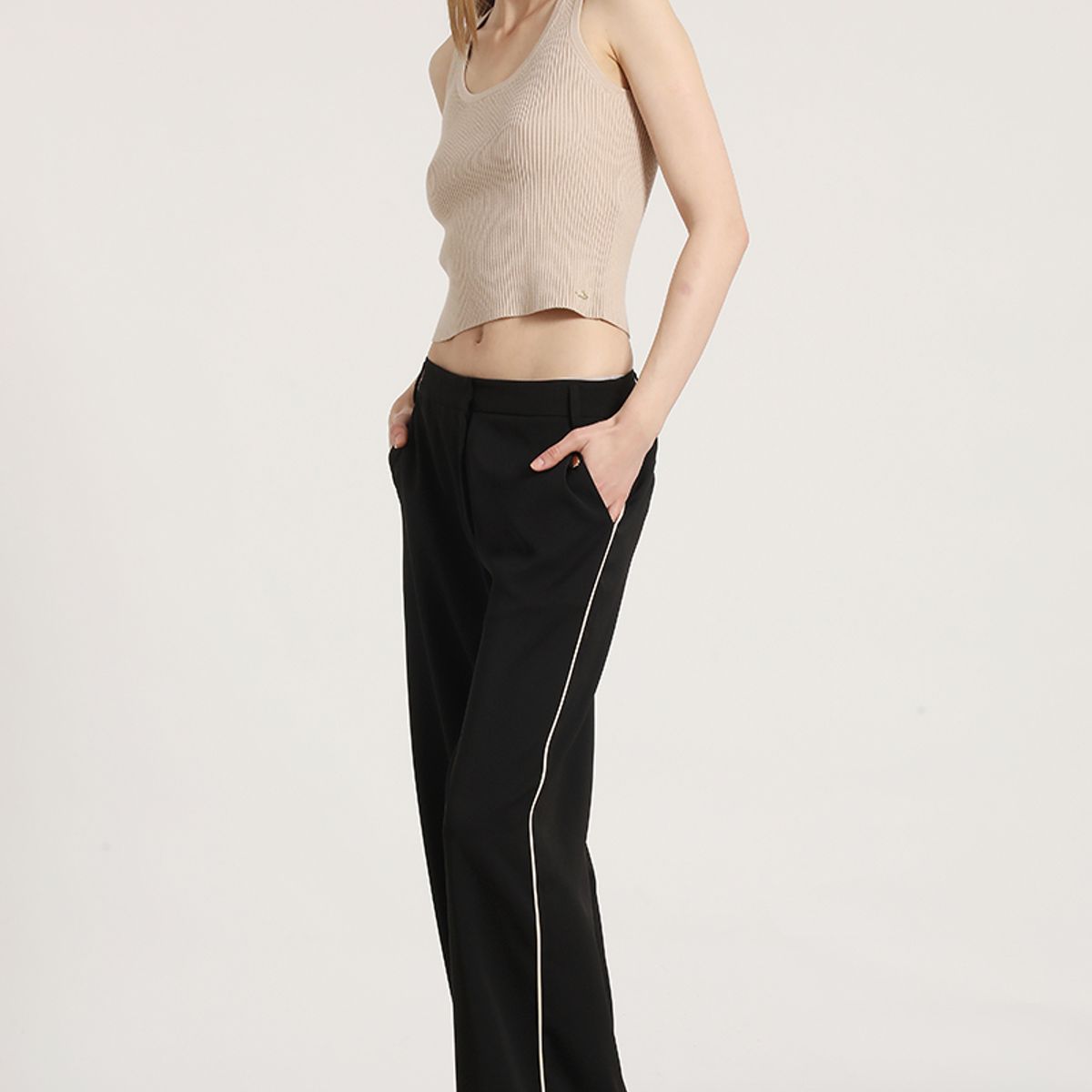 LIOLA - Polera tejida punto liola mujer beige