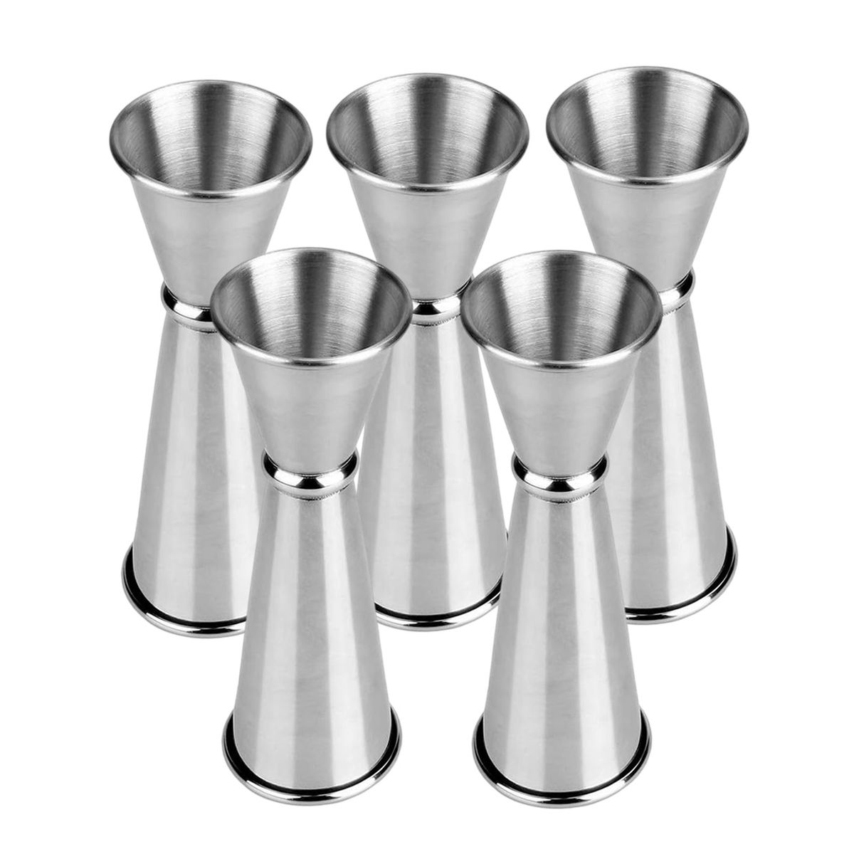 GENERICO - X5 Medidor Tragos Jigger Japones Doble 30-60ml Acero Inoxidable