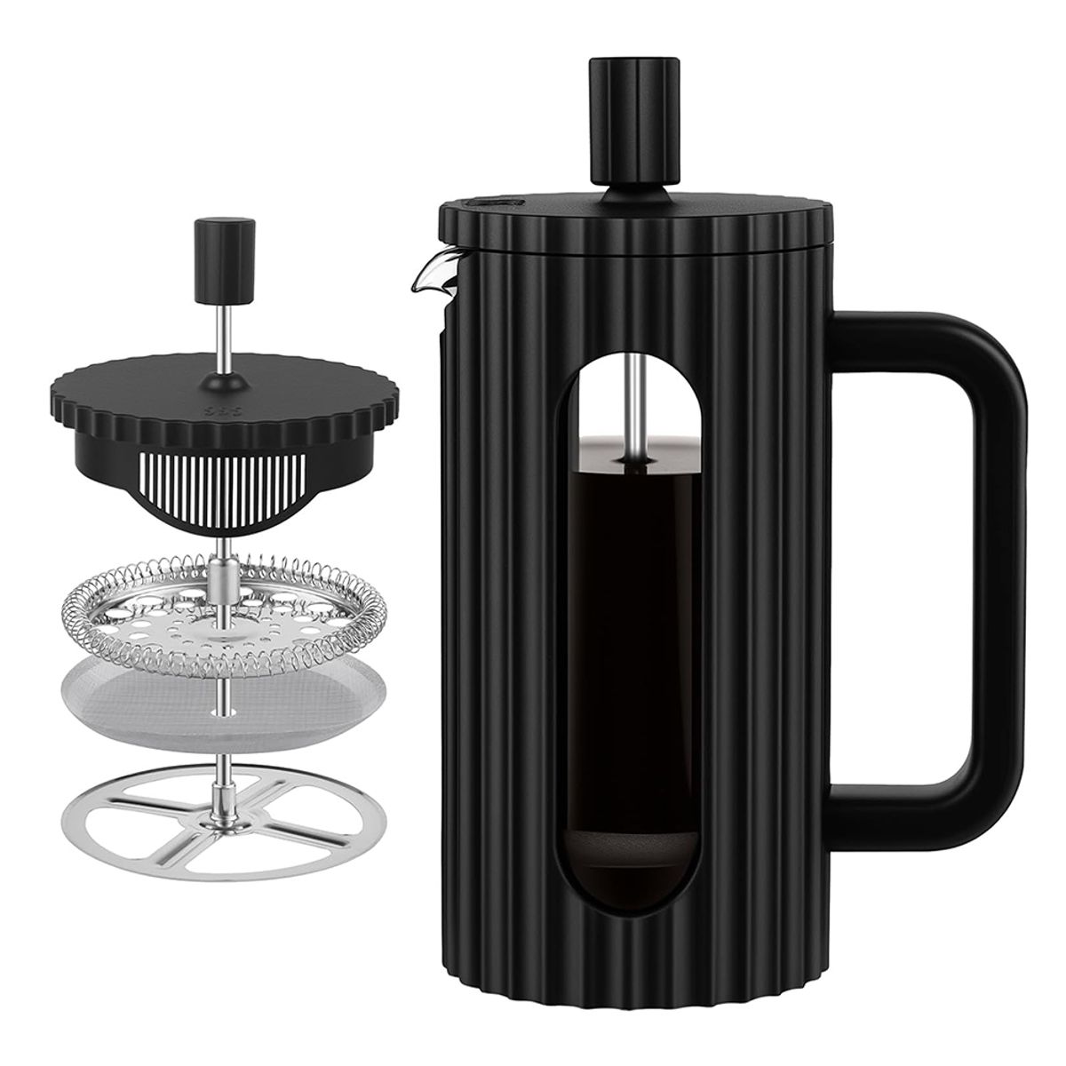 IMPOPLANET - CAFETERA PRENSA FRANCESA MODERN 600ML NEGRO