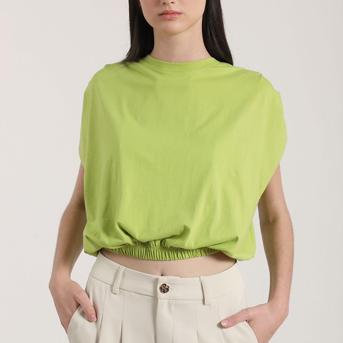 LIOLA - Polera englobada liola mujer verde