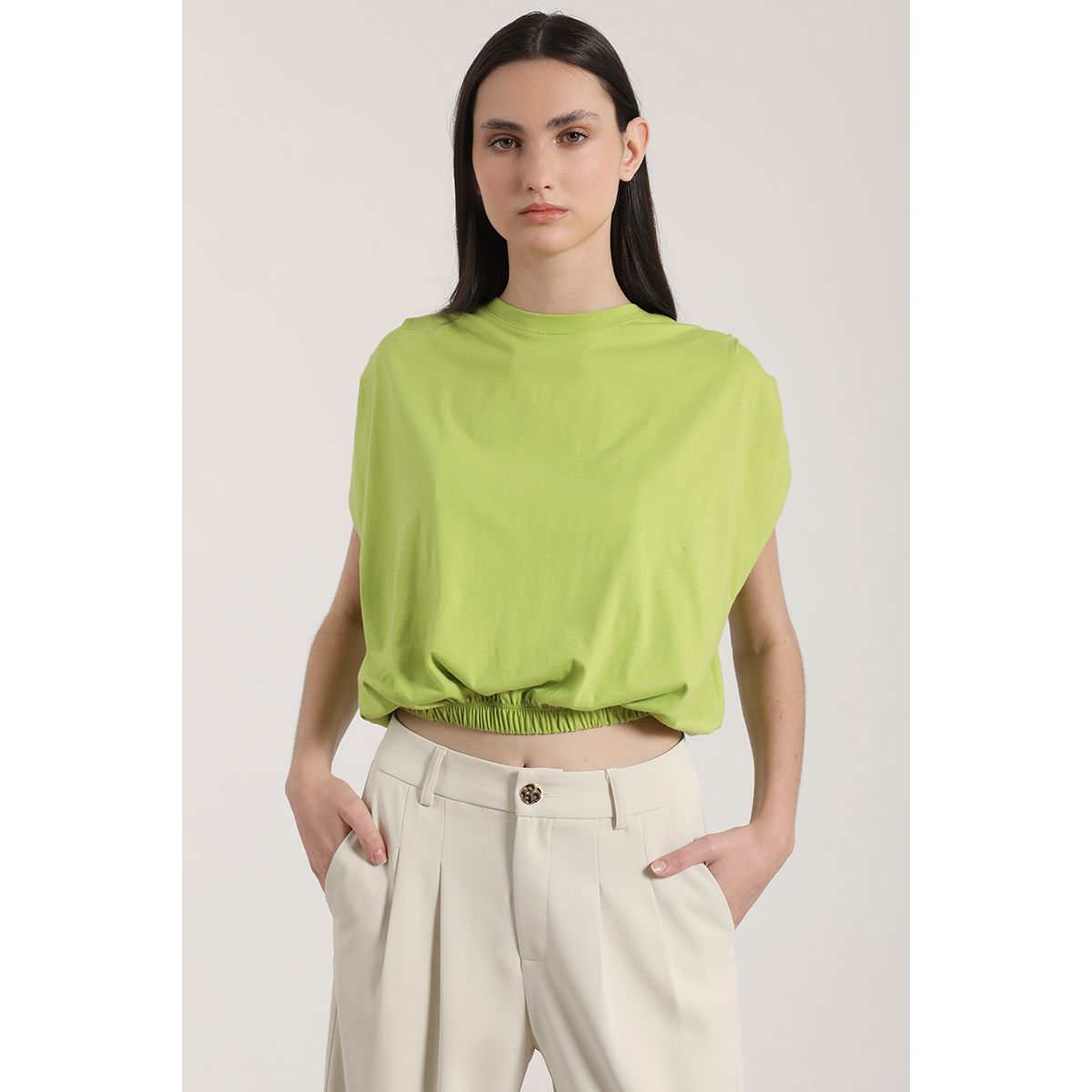 LIOLA - Polera englobada liola mujer verde