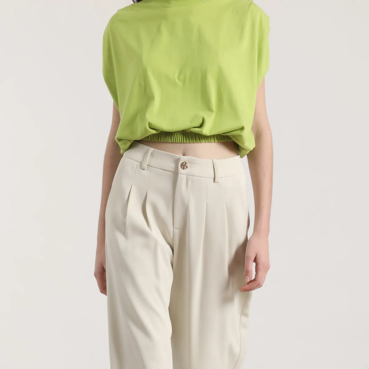 LIOLA - Polera englobada liola mujer verde