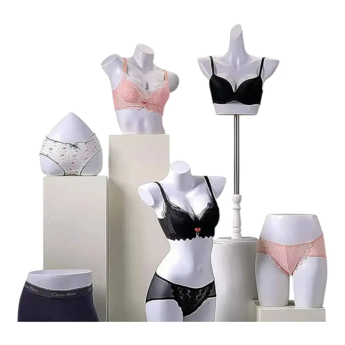 GENERICO - Torso Maniqui de Cadera  Blanco de Dama Gms