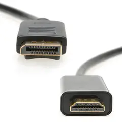 GENERICO - CABLE DISPLAY PORT A HDMI 1,8 METROS, NEGRO