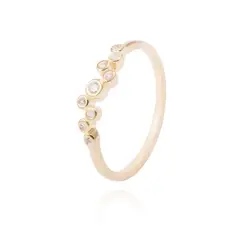 JB JOYAS BARON - Anillo Revestido en Oro 18kt Circulos brillantes