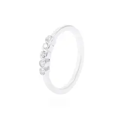 JB JOYAS BARON - Anillo de Plata Esterlina Medio Cintillo Cinco Circones