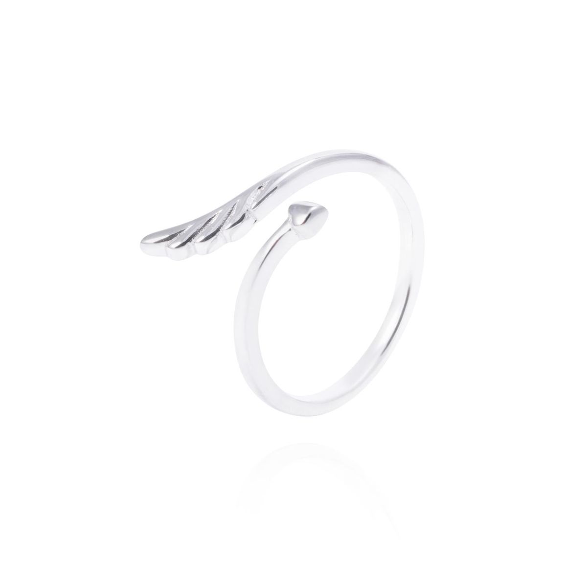 JB JOYAS BARON - Anillo de Plata Esterlina Abierto estilo Pluma