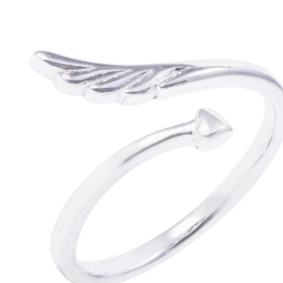 JB JOYAS BARON - Anillo de Plata Esterlina Abierto estilo Pluma