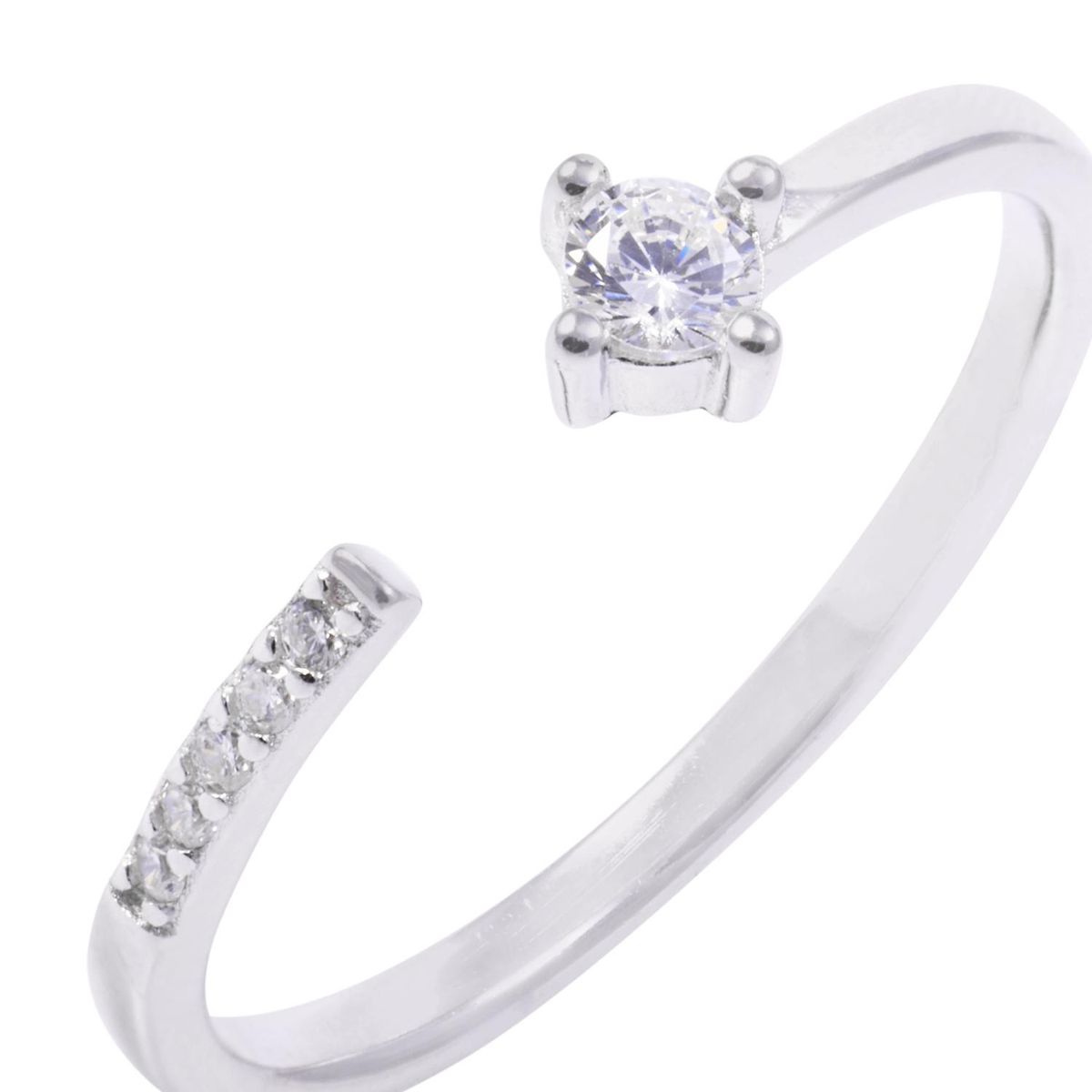 JB JOYAS BARON - Anillo de Plata Esterlina Abierto Con Circones