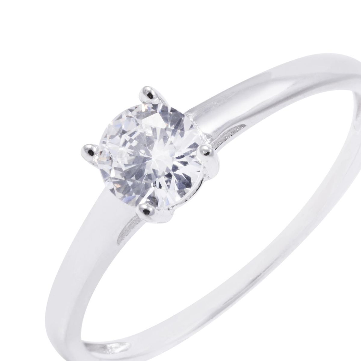 JB JOYAS BARON - Anillo de Plata Esterlina Solitario con Circonita