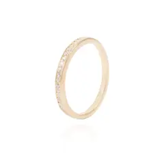 JB JOYAS BARON - Anillo Revestido en Oro 18kt Medio Cintillo Con Circonita