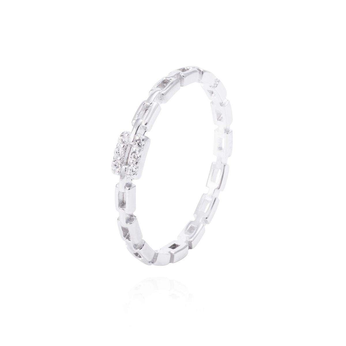 JB JOYAS BARON - Anillo de Plata Esterlina Cadena con Circonita