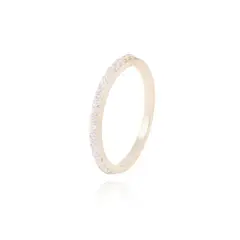 JB JOYAS BARON - Anillo Revestido en Oro 18kt Medio Cintillo Circonita