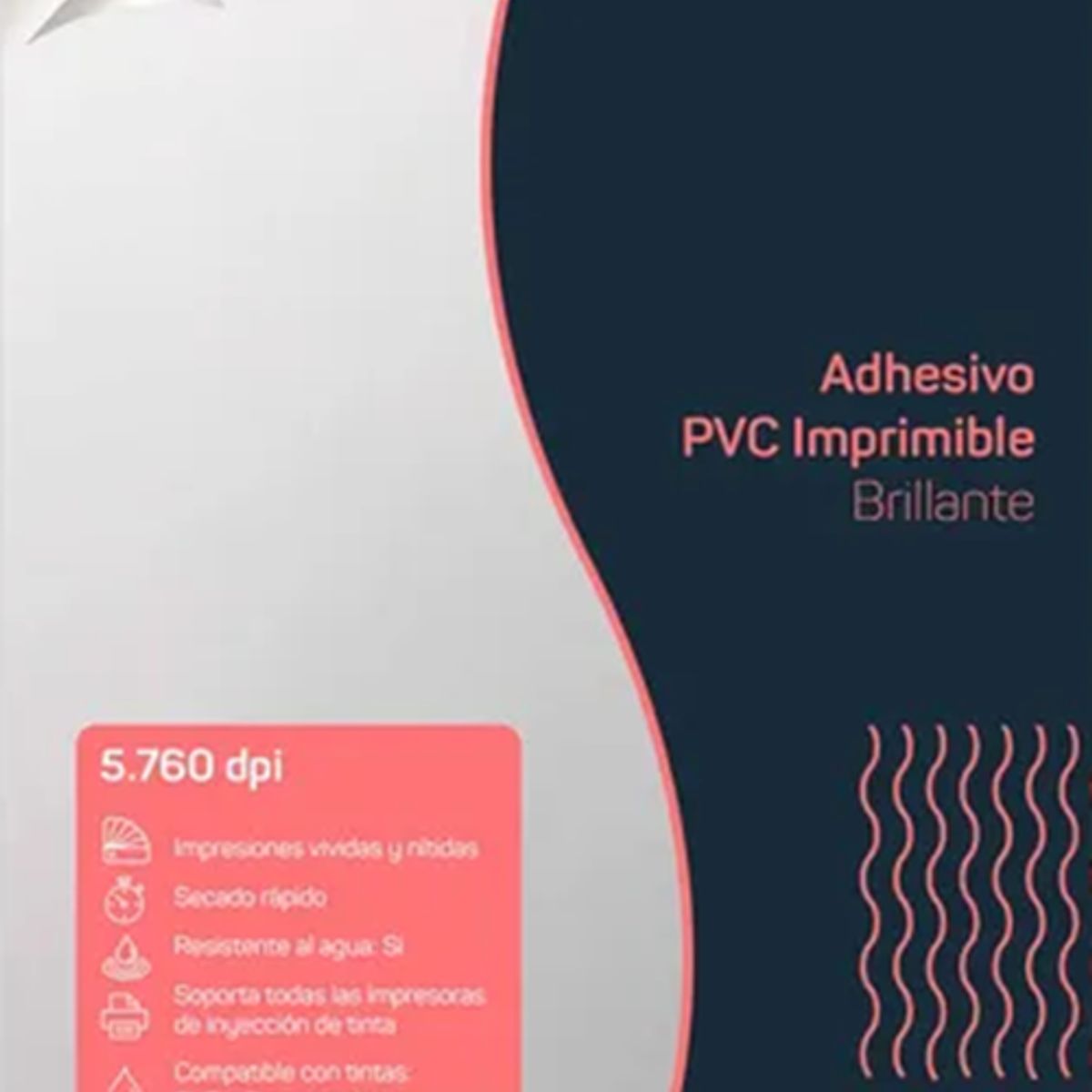 GENERICO - Papel Pvc Adhesivo Imprimible A4x20hj Brillante Plateado