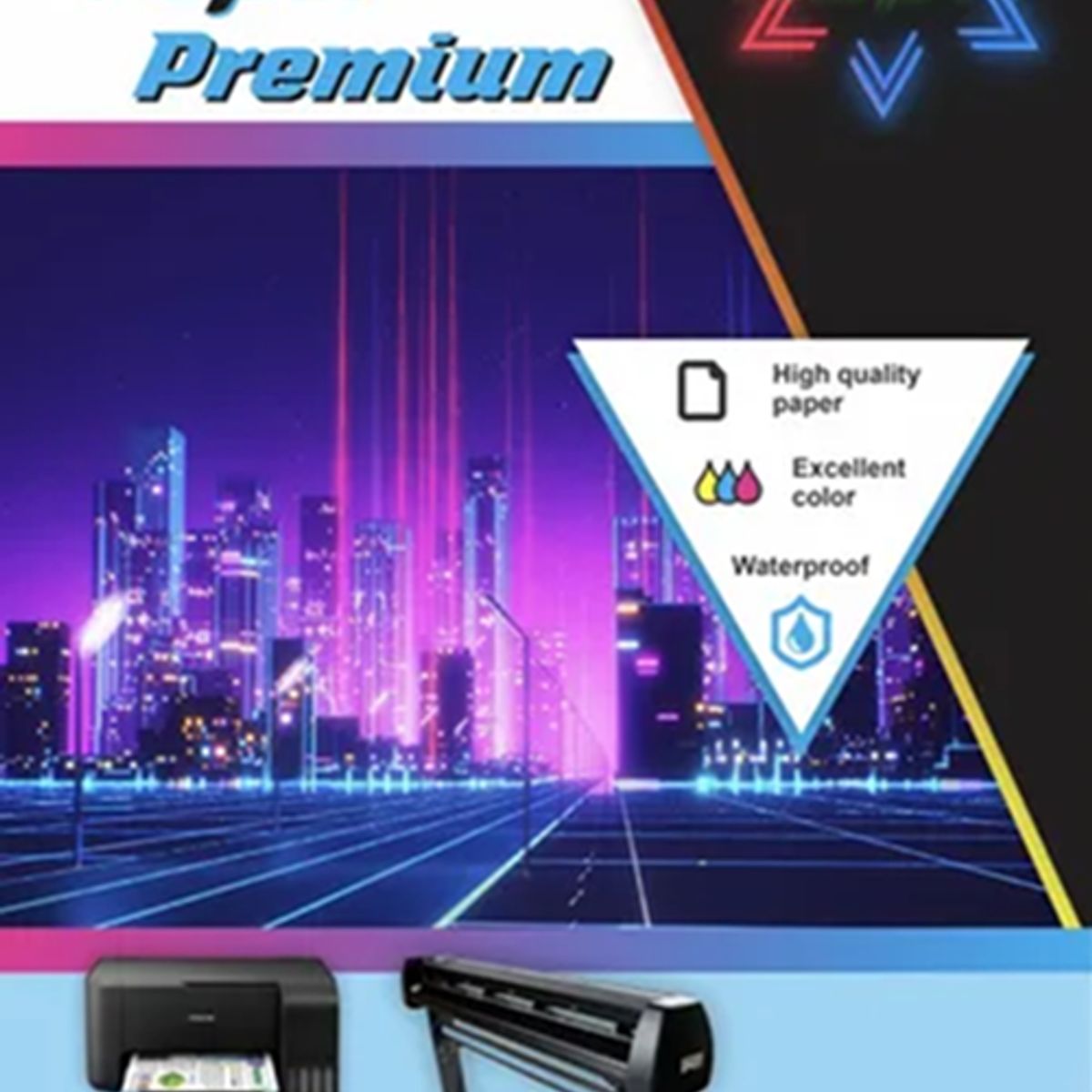 GENERICO - Papel Fotografico Premium 200 Gramosa350 Hojas Antioxido Color Blanco brillante