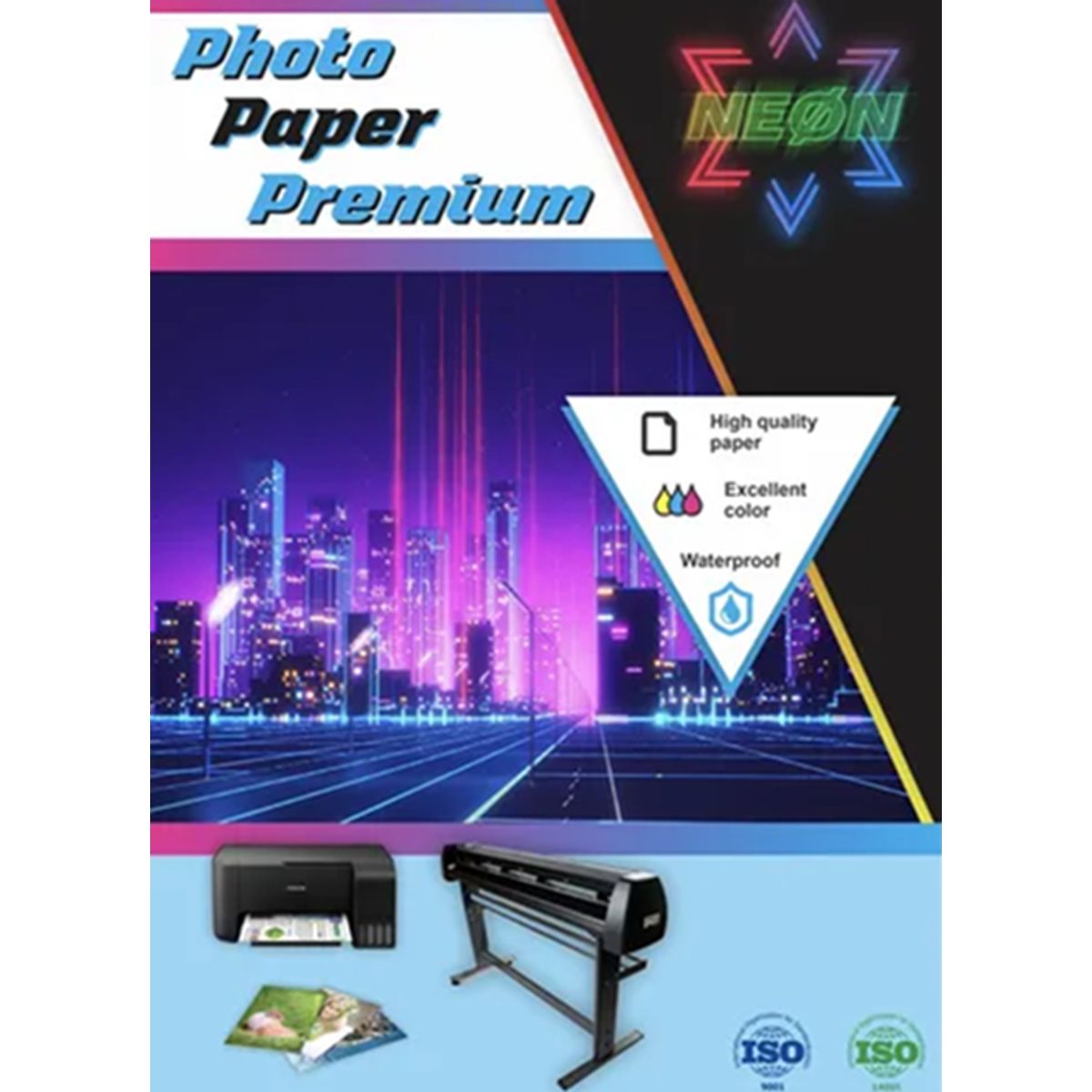 GENERICO - Papel Fotografico Premium 200 Gramosa350 Hojas Antioxido Color Blanco brillante