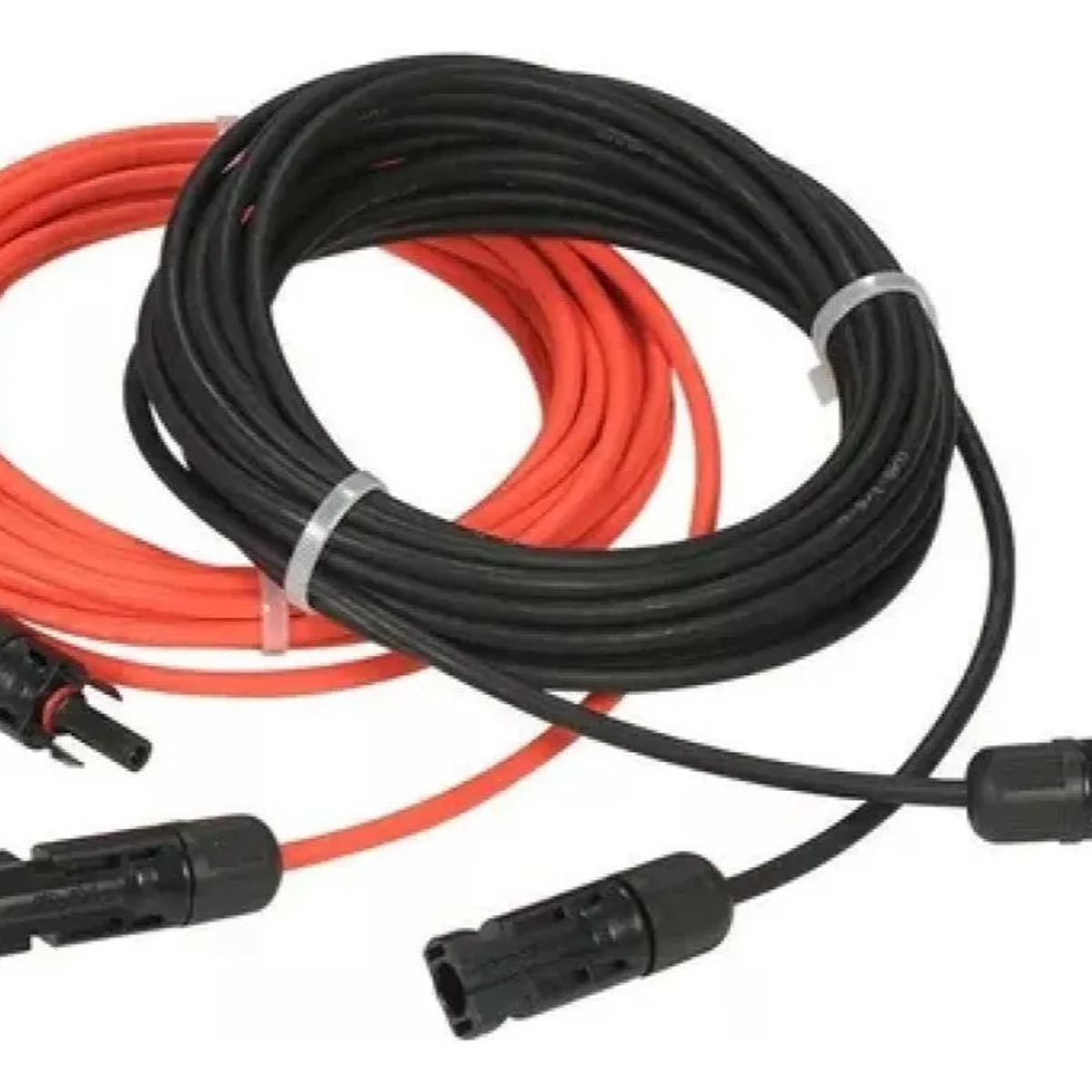 GENERICO - Cable Solar Fotovoltaico 4mm Negro y Rojo 10 metros con Conectores