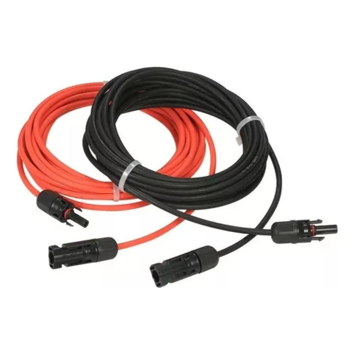 GENERICO - Cable Solar Fotovoltaico 4mm Negro y Rojo 10 metros con Conectores