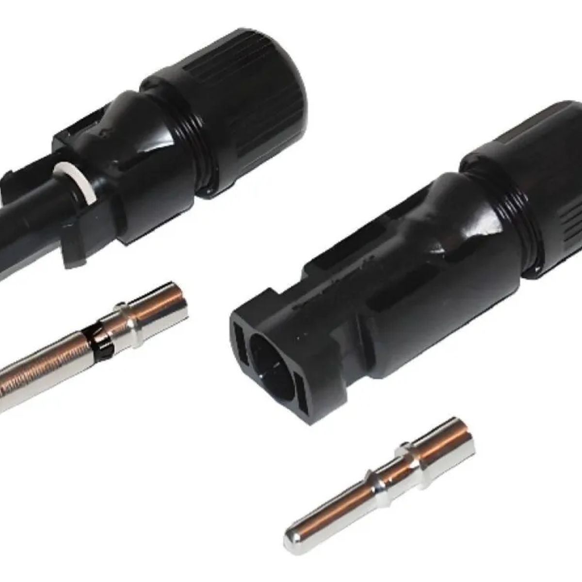 GENERICO - Cable Solar Fotovoltaico 4mm Negro y Rojo 25 metros con Conectores