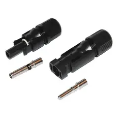 GENERICO - Cable Solar Fotovoltaico 4mm Negro y Rojo 25 metros con Conectores