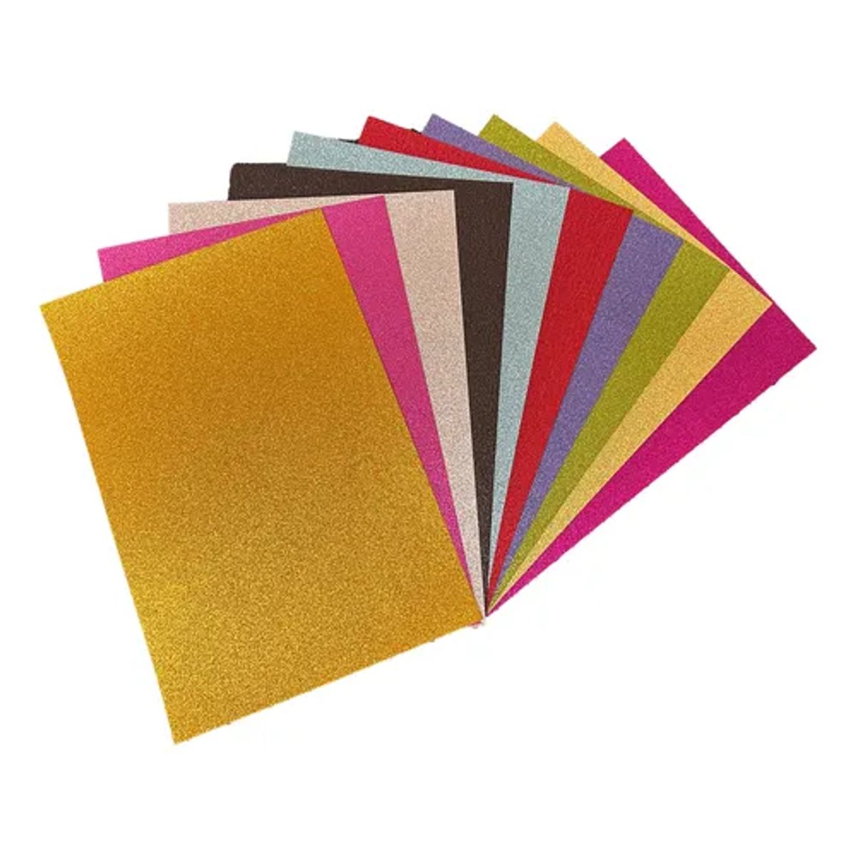 GENERICO - Pack 10 Unids Cartulina Glitter 250 Grs A4 Multicolor