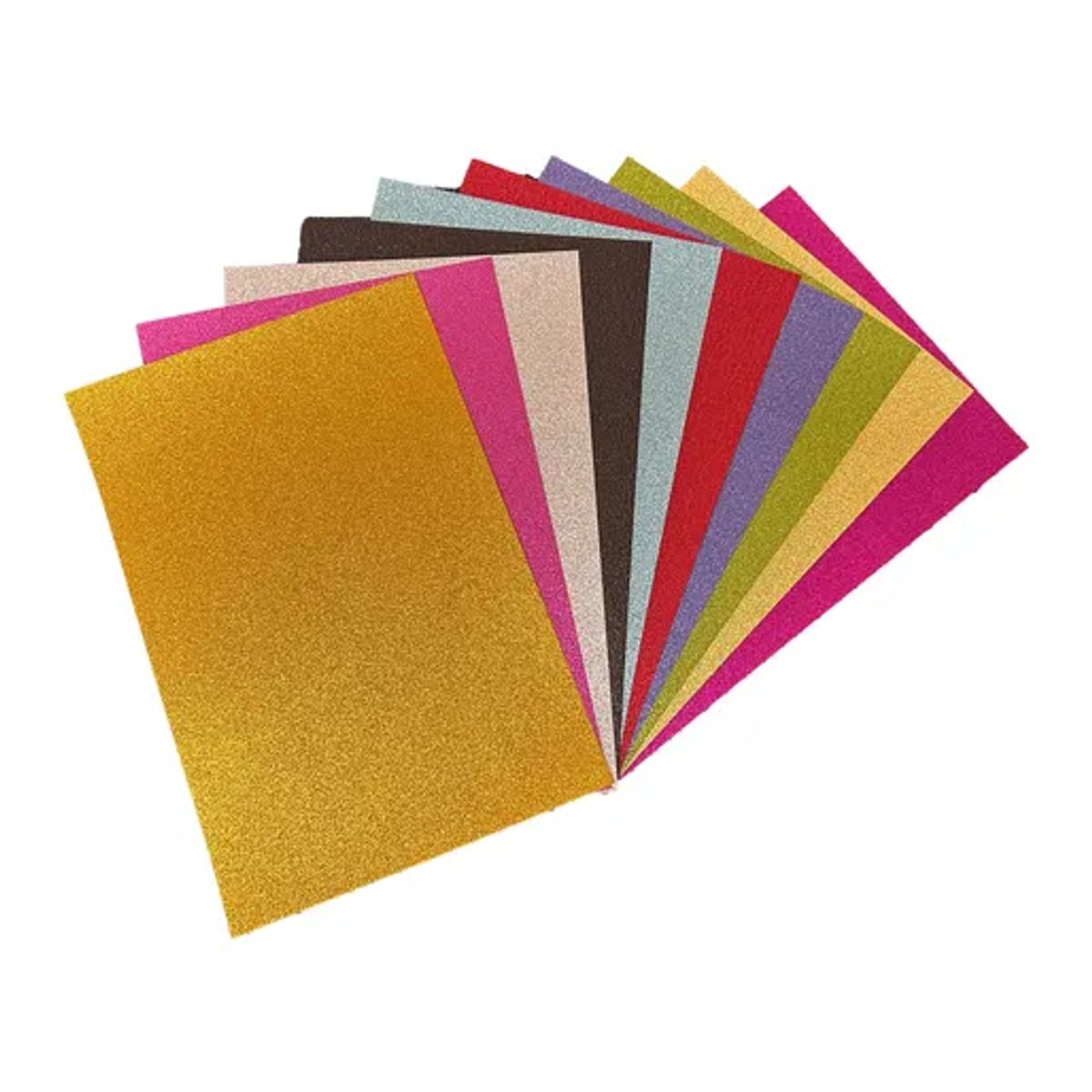 GENERICO - Pack 10 Unids Cartulina Glitter 250 Grs A4 Multicolor