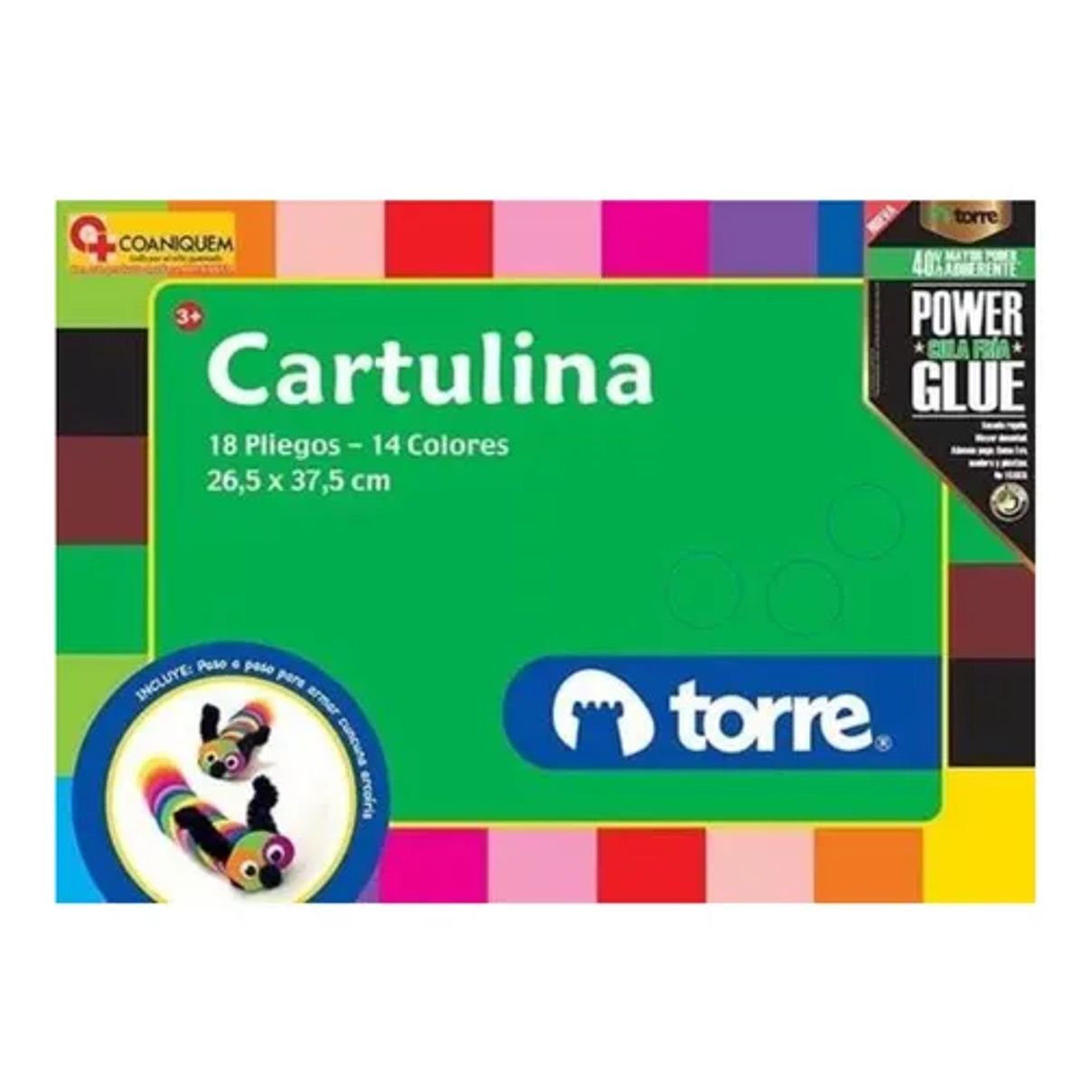 GENERICO - Carpeta Papel Cartulina 18 Hojas 14 Colores