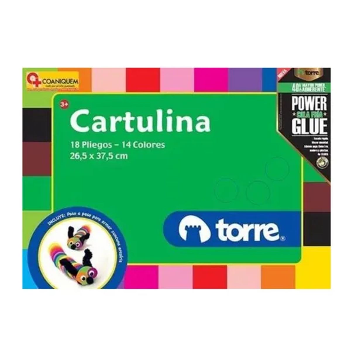 GENERICO - Carpeta Papel Cartulina 18 Hojas 14 Colores