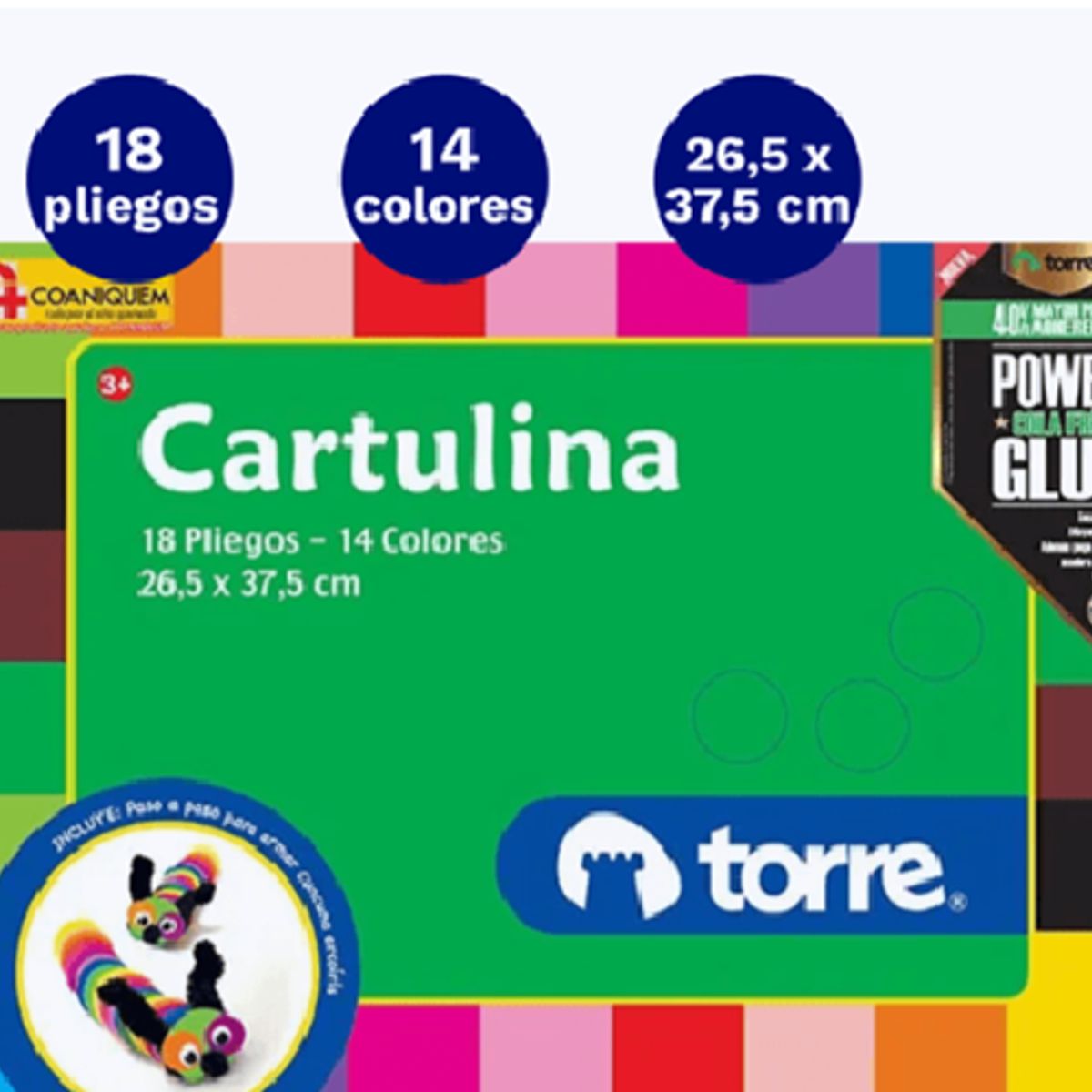 GENERICO - Carpeta Papel Cartulina 18 Hojas 14 Colores