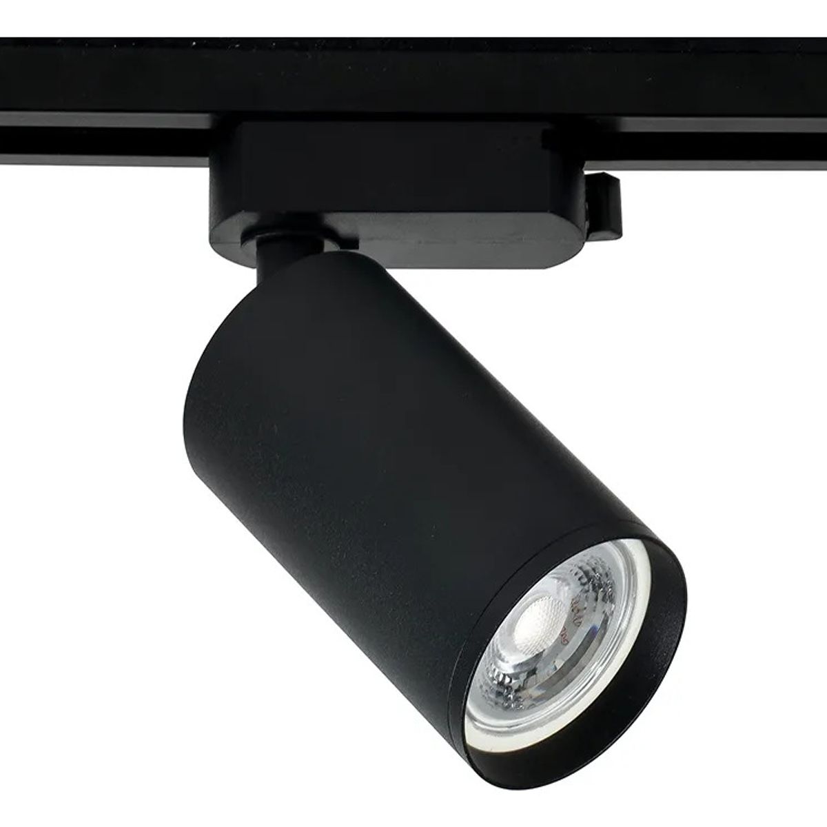 LEMU LUX - Foco Riel Monofasico Negro Gu10 + Ampolleta Led.