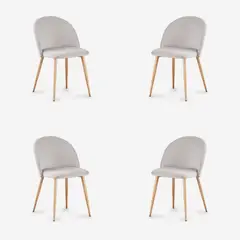 JAVIMATE - Pack 4 Sillas De Comedor Nórdica Gris