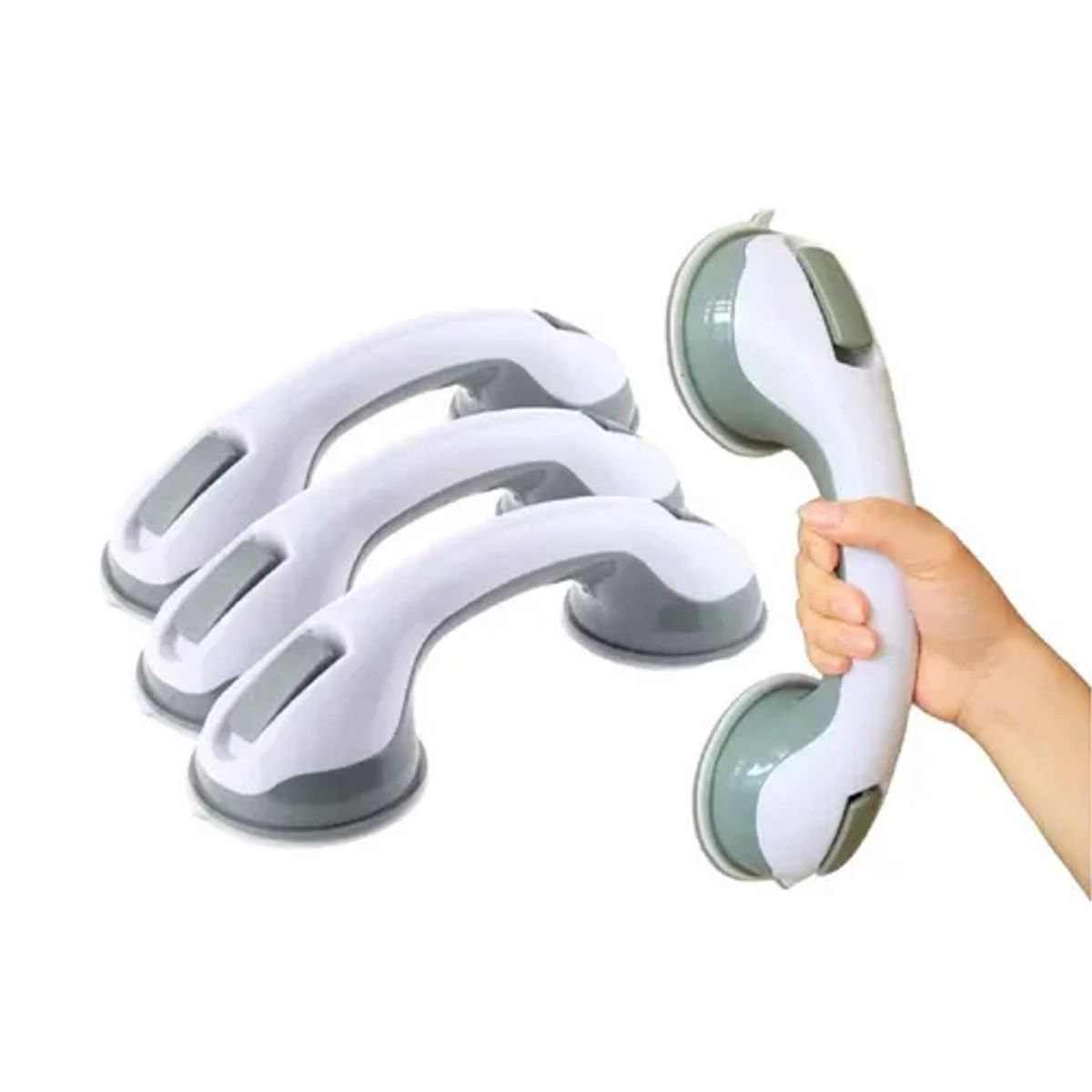 GENERICO - X4 Manilla Agarradera Baño Barra Seguridad Ventosa De Baño Color Blanco