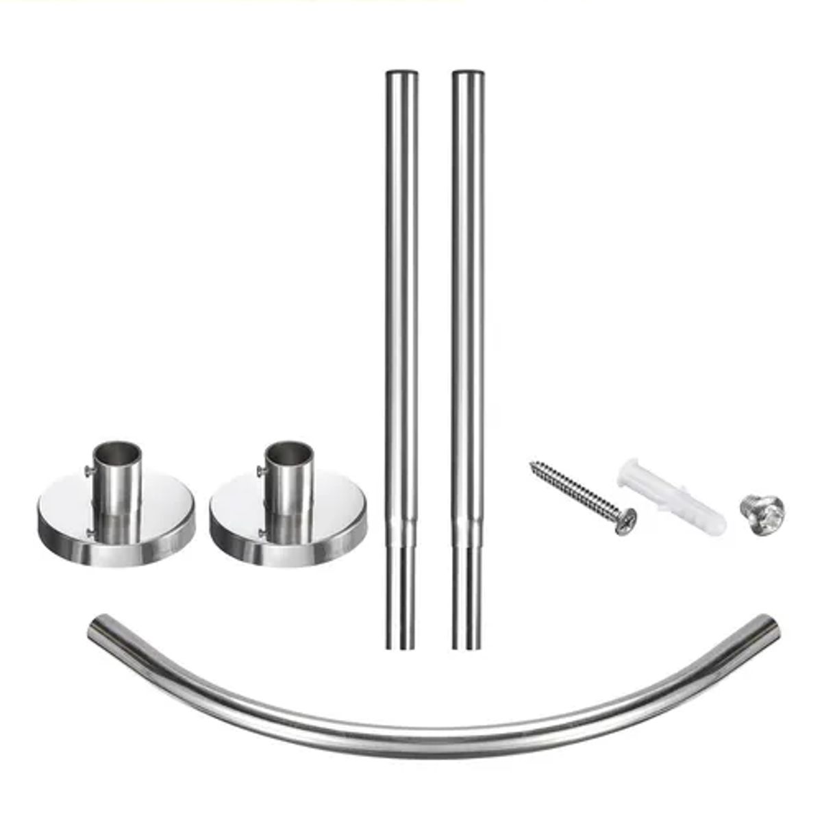 GENERICO - Barra Extensible Cortina De Ducha De Esquina En U 80-110cm Plateado