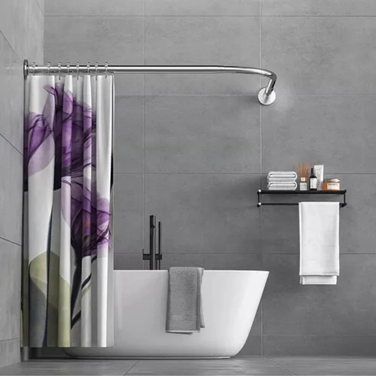 GENERICO - Barra Extensible Cortina Ducha Acero Inoxidable 100-160cm Plateado