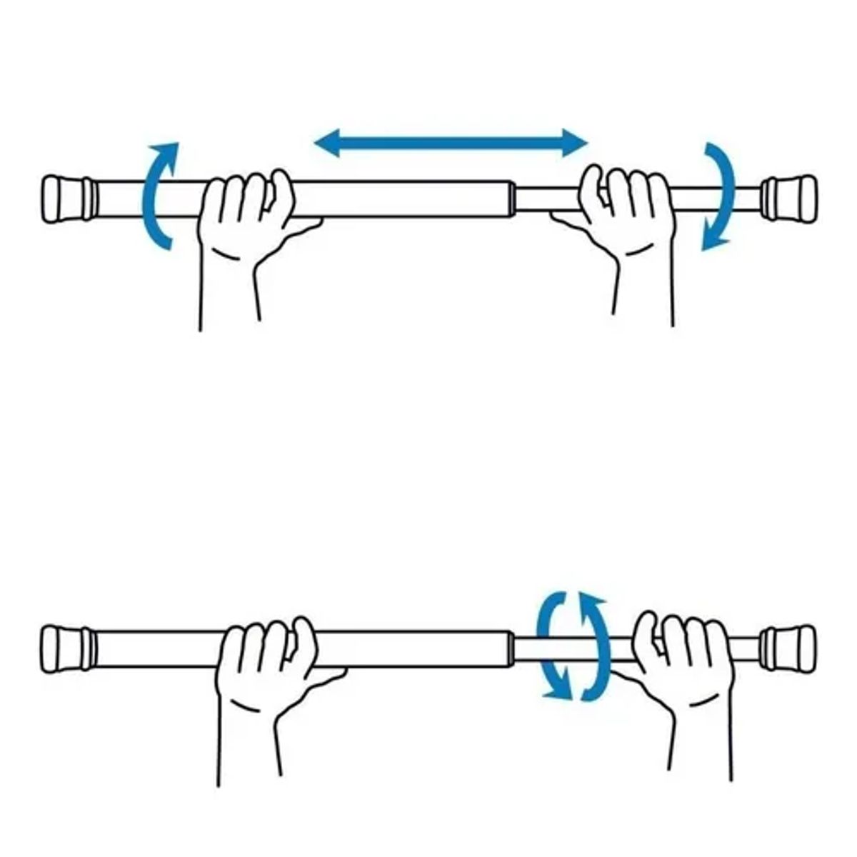 GENERICO - Barra Extensible Ducha 110-200 Cms Cortina De Baño Home Blanco