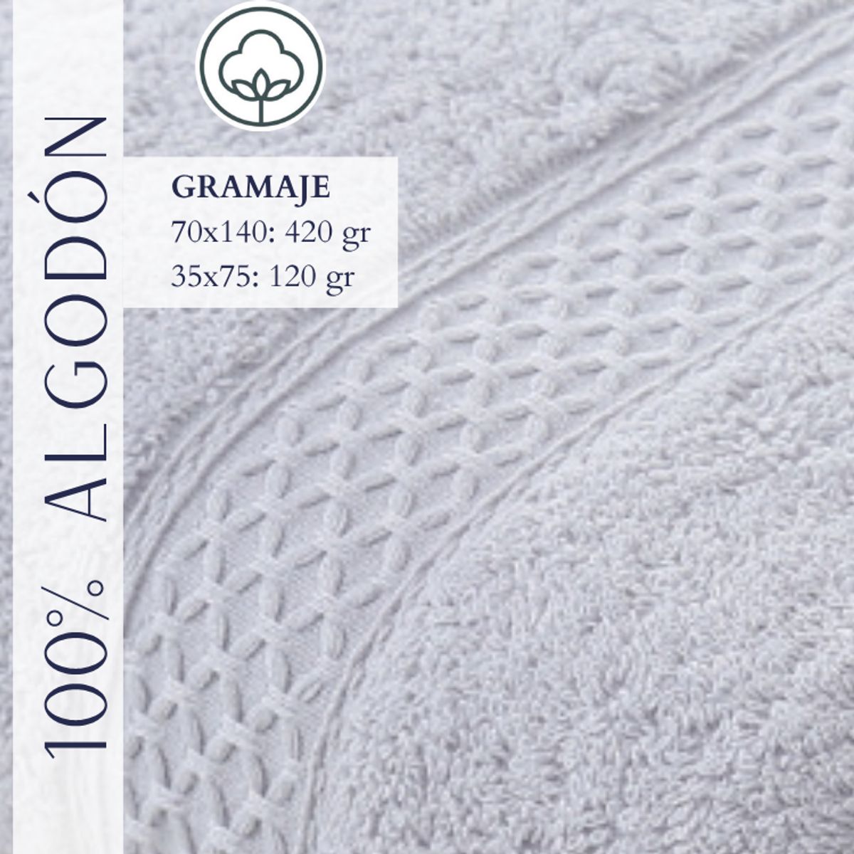 GARSIL - Pack De 3 Toallas De Baño y mano de Algodon gris claro